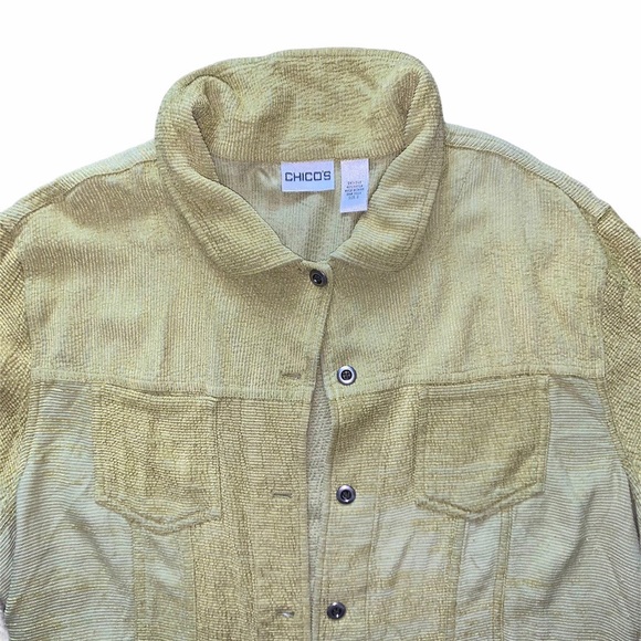 Green Ribbed Button Up Sweater Top - Picture 2 of 2